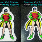 Robin Custom contour cut sticker before and after